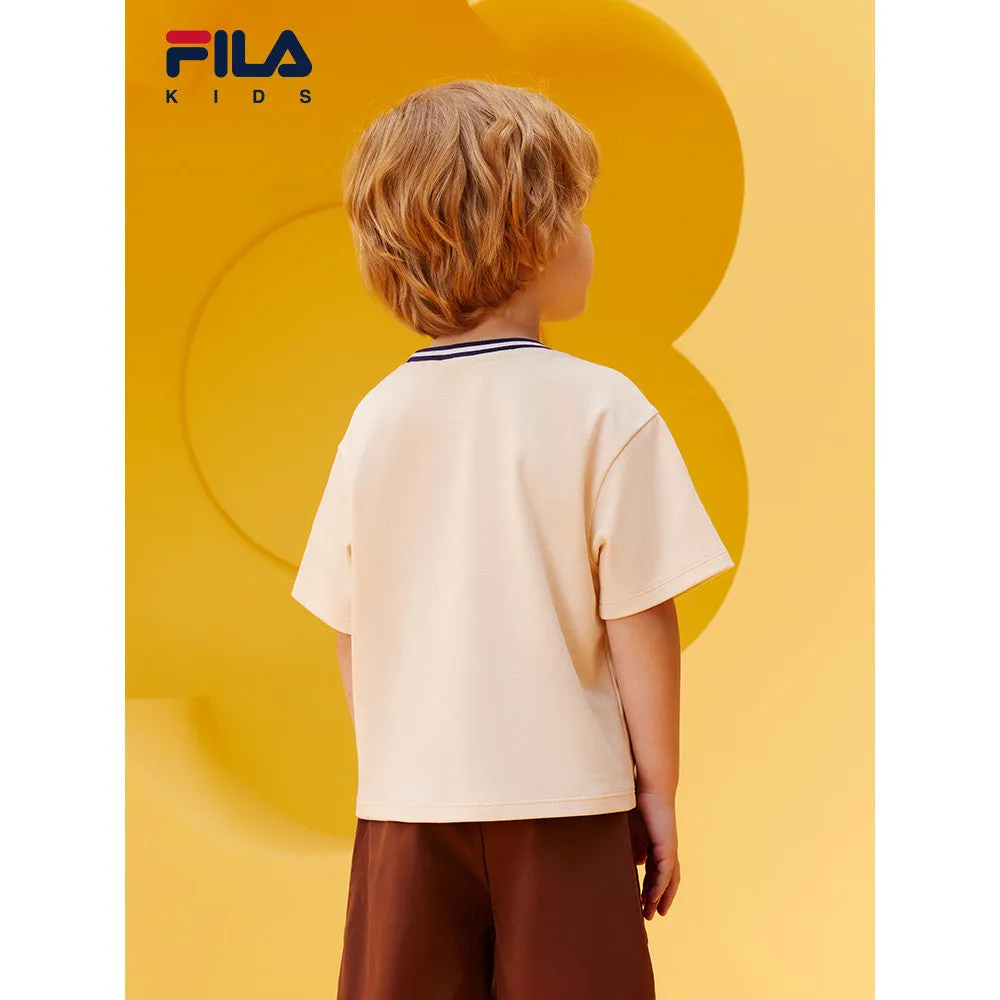(105-130cm) FILA Kids xWiggleWiggle Summer Short Sleeve T-shirt for Boys / Girls in Almond Light Khaki