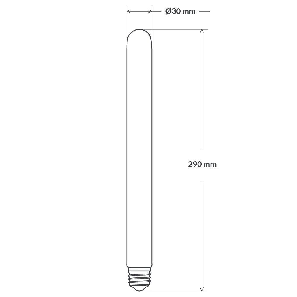 4W Long Tube LED Bulb E27 Matte Finish in Warm White