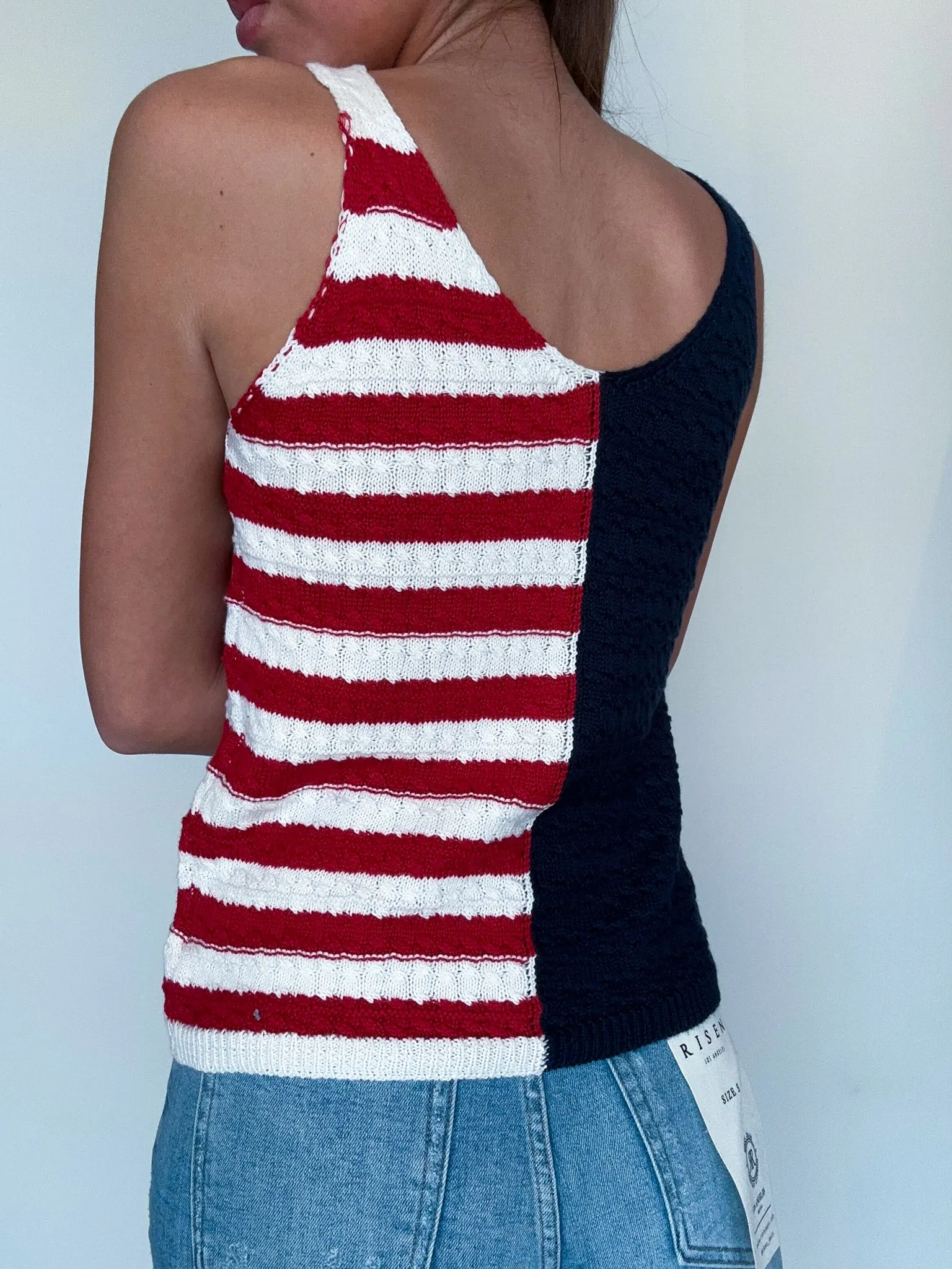 American Flag Sweater Tank