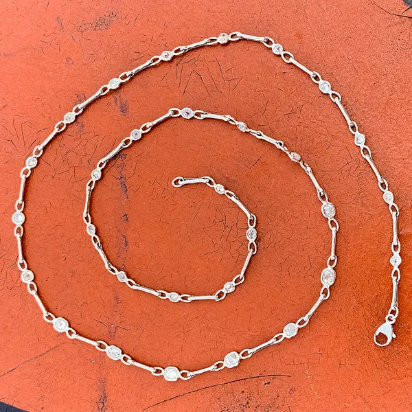 Antique Old Mine Diamond by the Yard Necklace