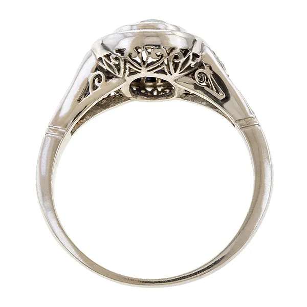 Art Deco Style Engagement Ring, Old Mine 1.18ct.