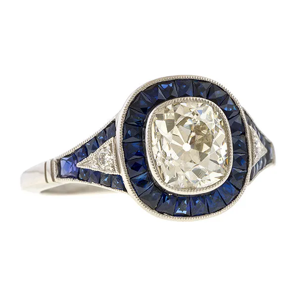 Art Deco Style Engagement Ring, Old Mine 1.18ct.