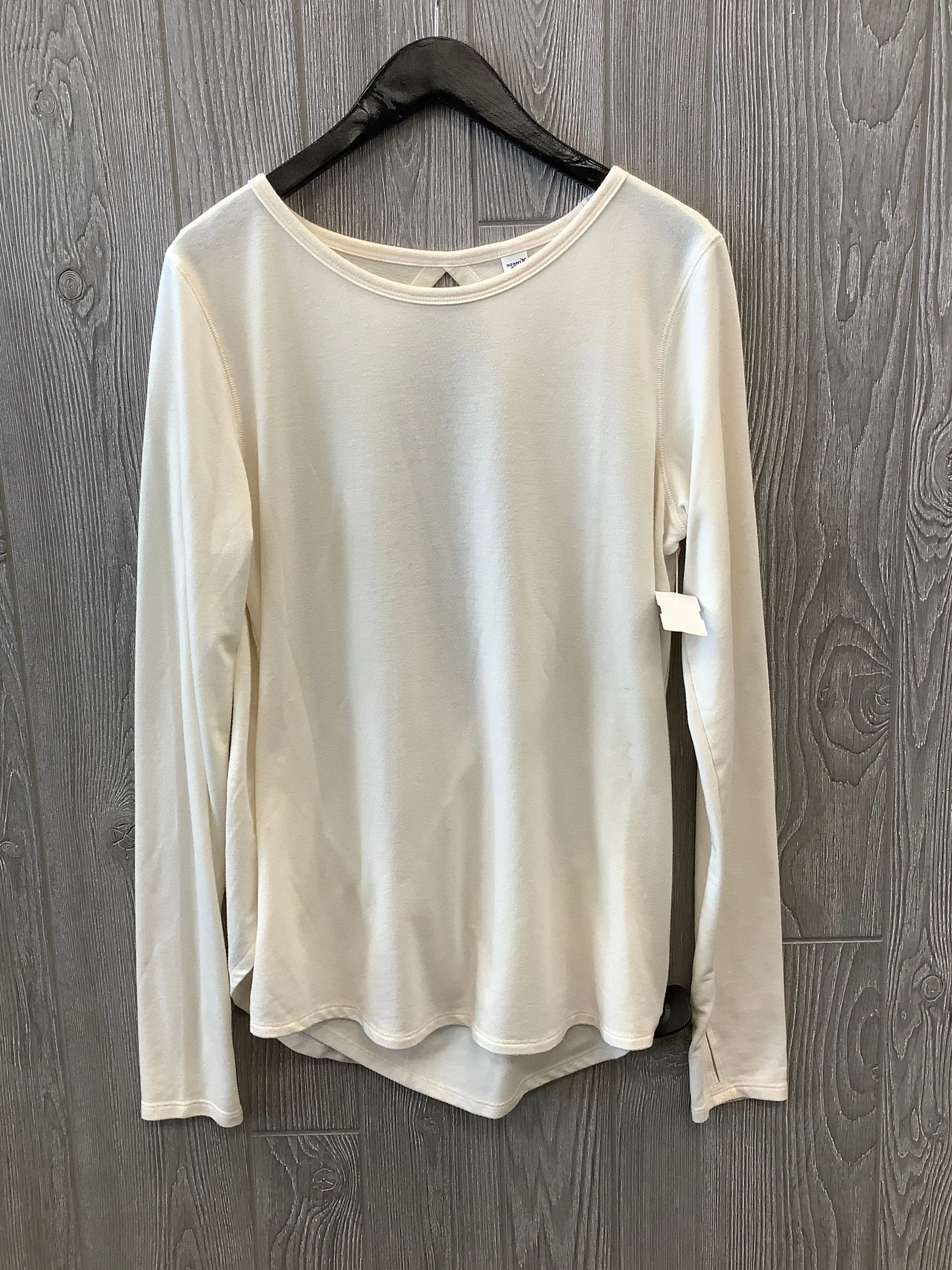 Athletic Top Long Sleeve Crewneck By Old Navy In Cream, Size: M