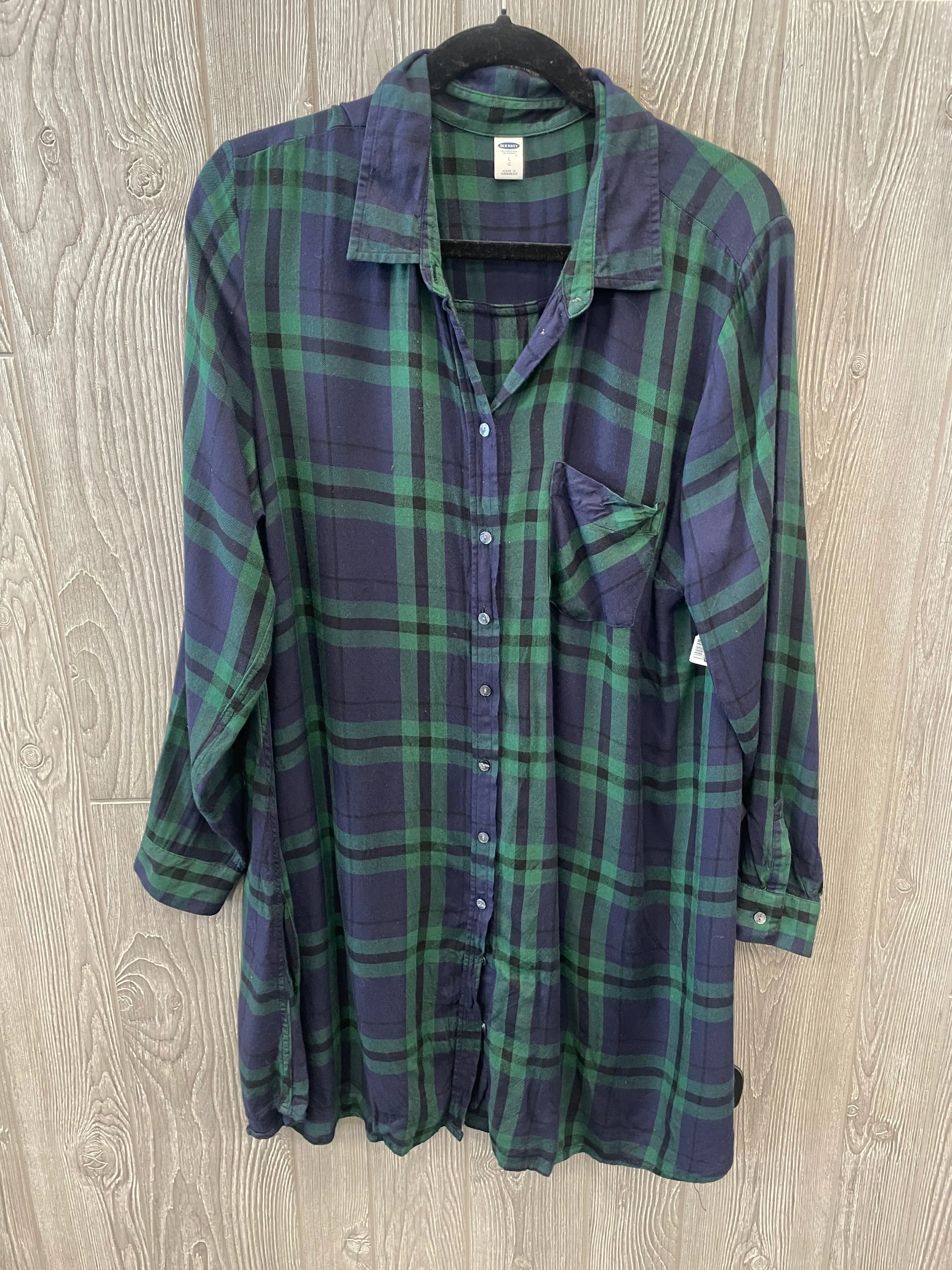 Blue & Green Dress Casual Short Old Navy, Size L