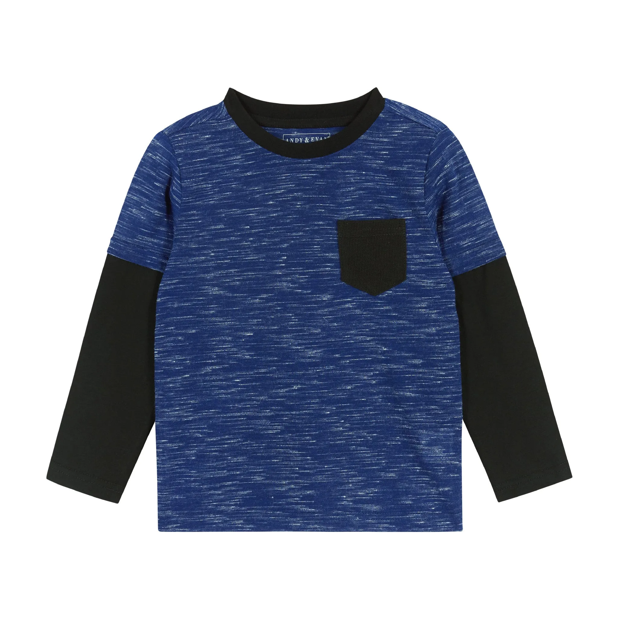 Dominic Long Sleeve Pocket Twofer Tee  | Blue