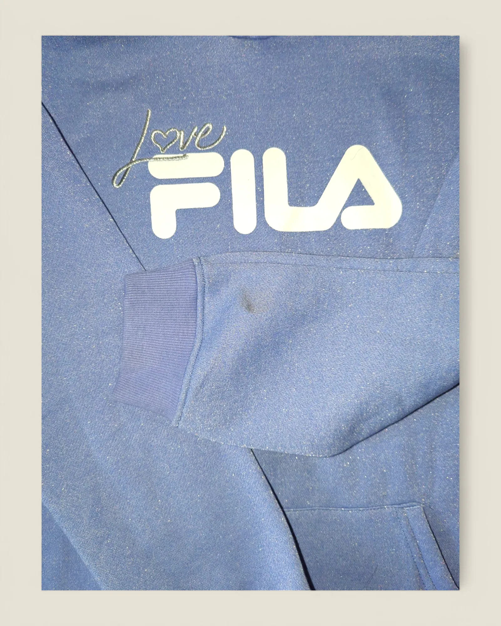 FILA BLUE/PURPLE GLITTER SWEATER LADIES XL PRE-LOVED (MARKS)