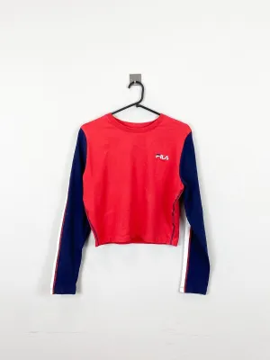 Fila Cropped Sweatshirt Red Womens M