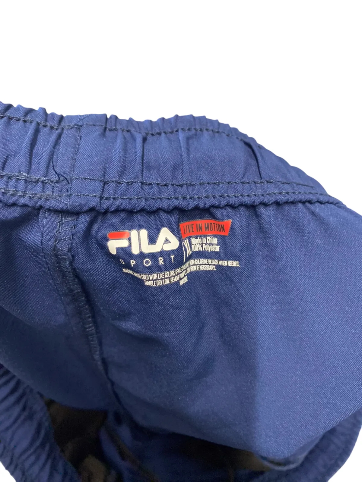 FILA Joggers Mens XL Blue Relaxed Fit Sports Running Ankle Zipper Track Pants