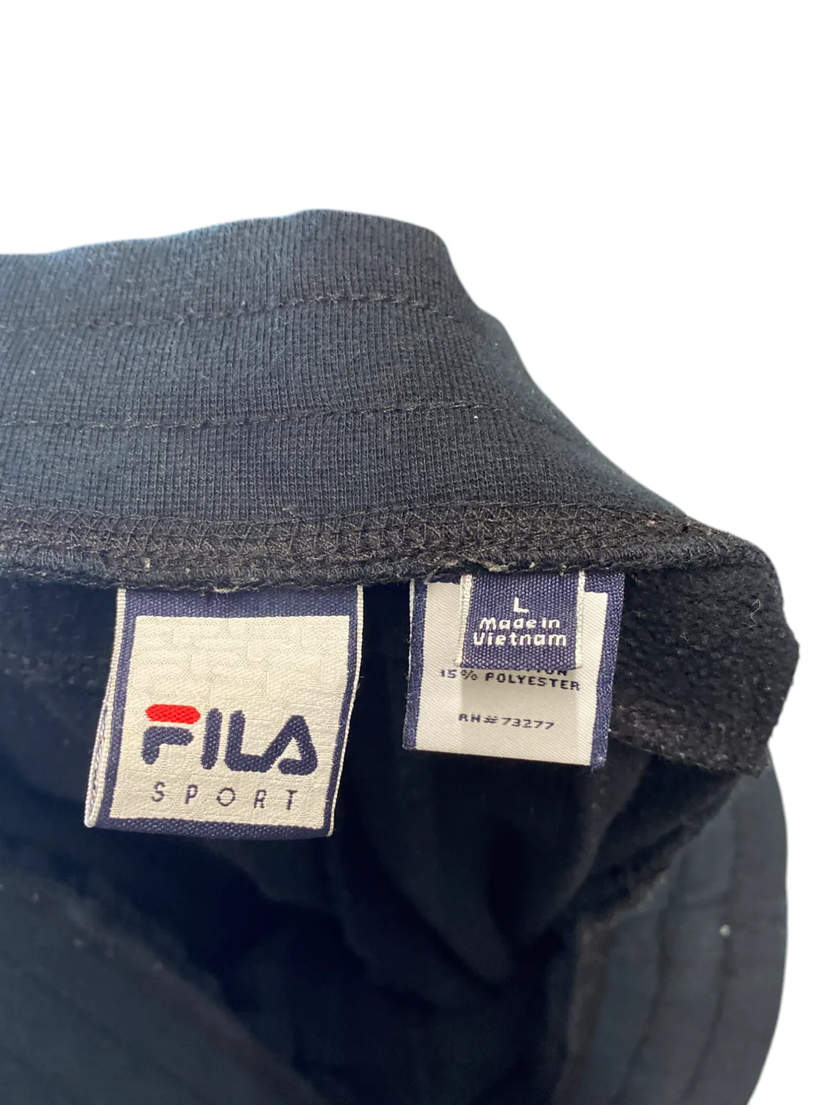 FILA Joggers Womens Large Black Fleece Lined Flared Leg Relaxed Fit Sweatpants