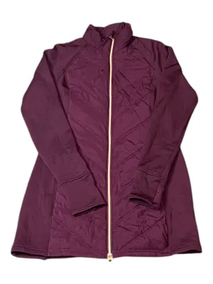 FILA Mixed-Media Jacket Womens Medium Maroon Quilted Activewear Sport Full Zip