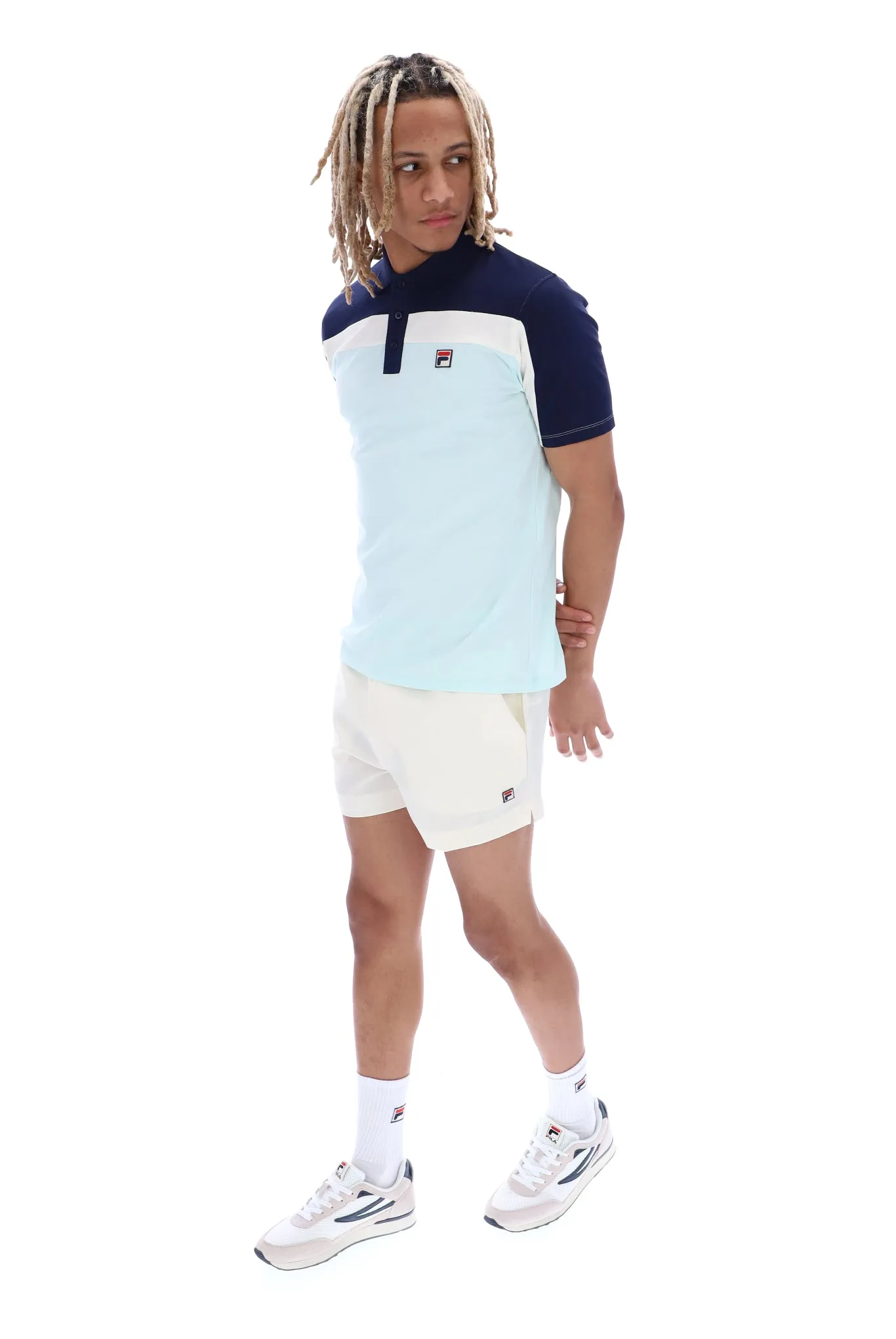 Fila Vintage KAISER Cut & Sew Polo/Blue Glass - New SS23