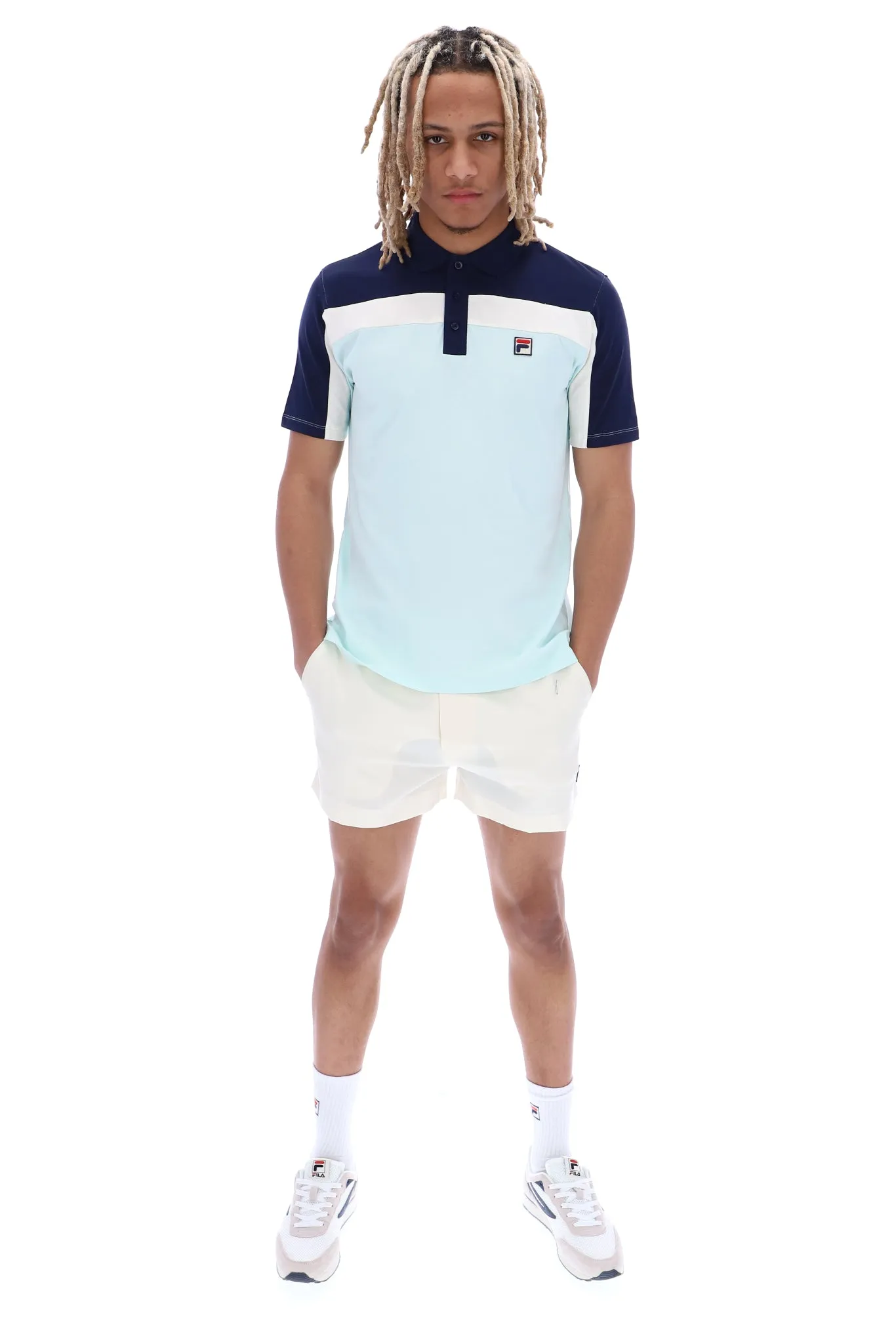Fila Vintage KAISER Cut & Sew Polo/Blue Glass - New SS23