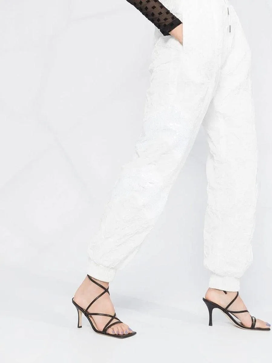 Pantaloni sportivi con logo stropicciato