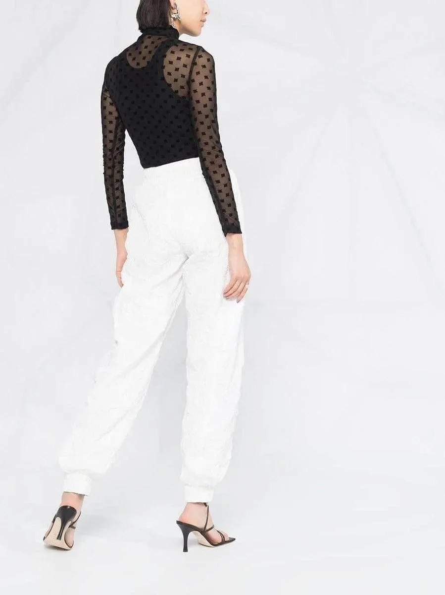 Pantaloni sportivi con logo stropicciato