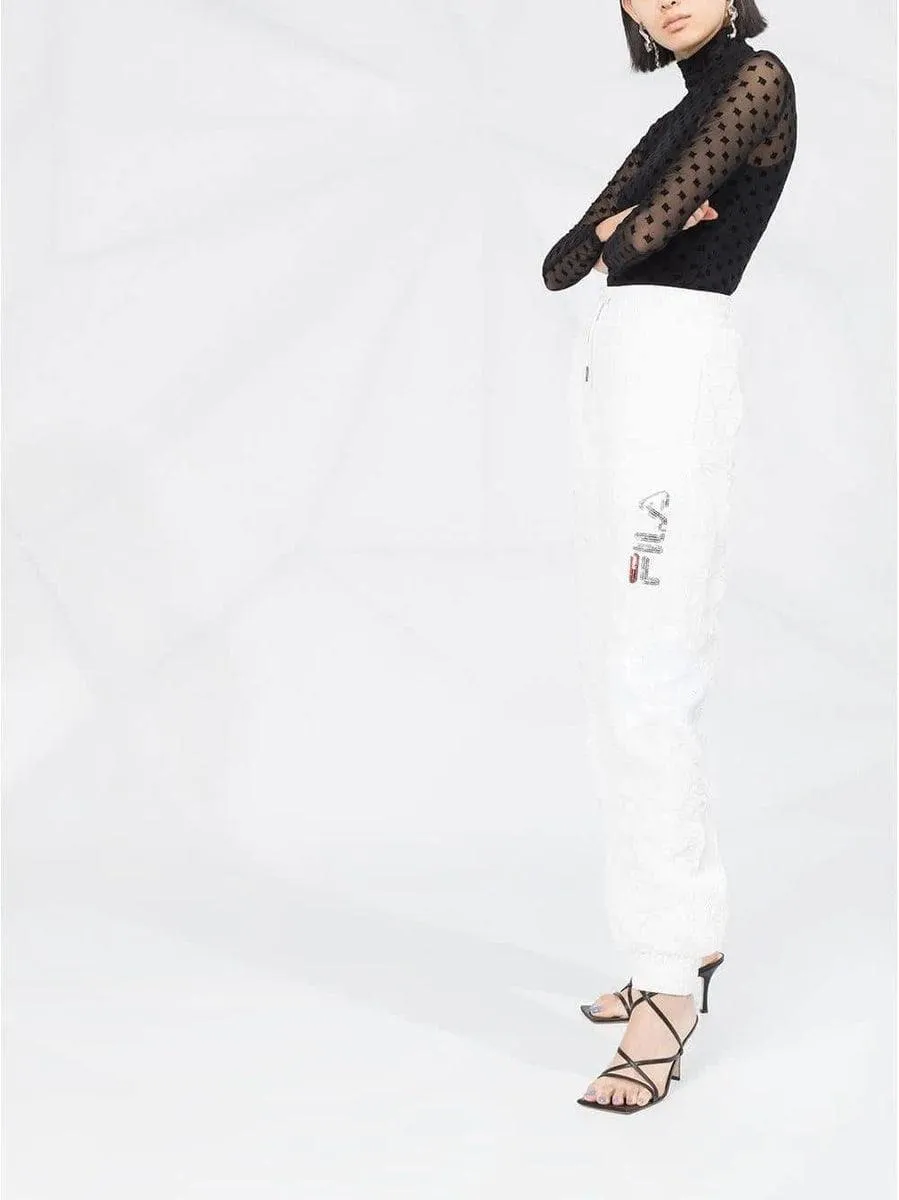Pantaloni sportivi con logo stropicciato
