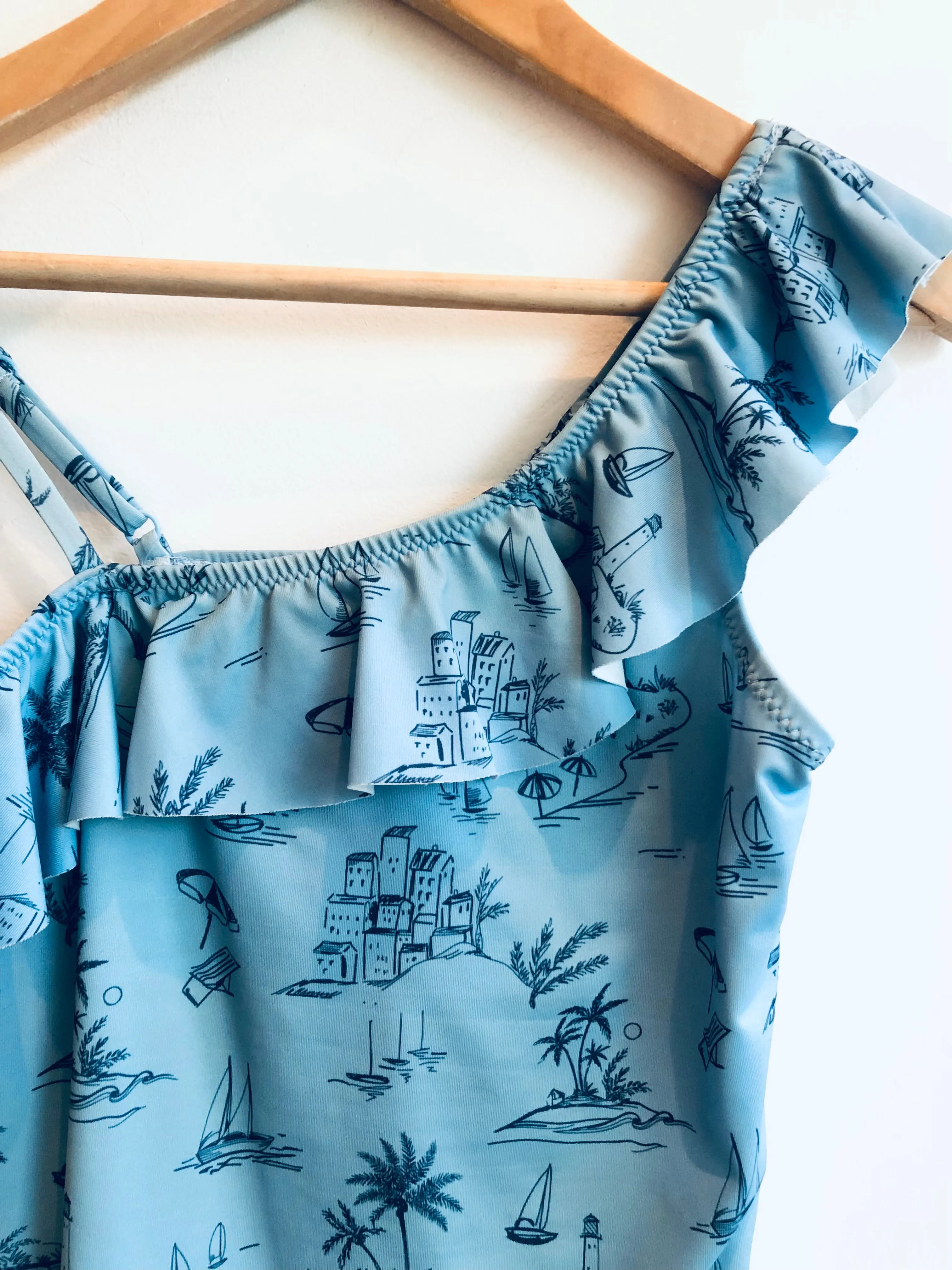 Seaside Sailboat Swimsuit // 9-10Y
