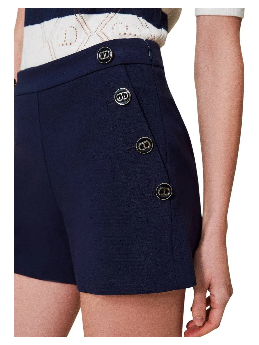 Shorts slim con bottoni Oval T
