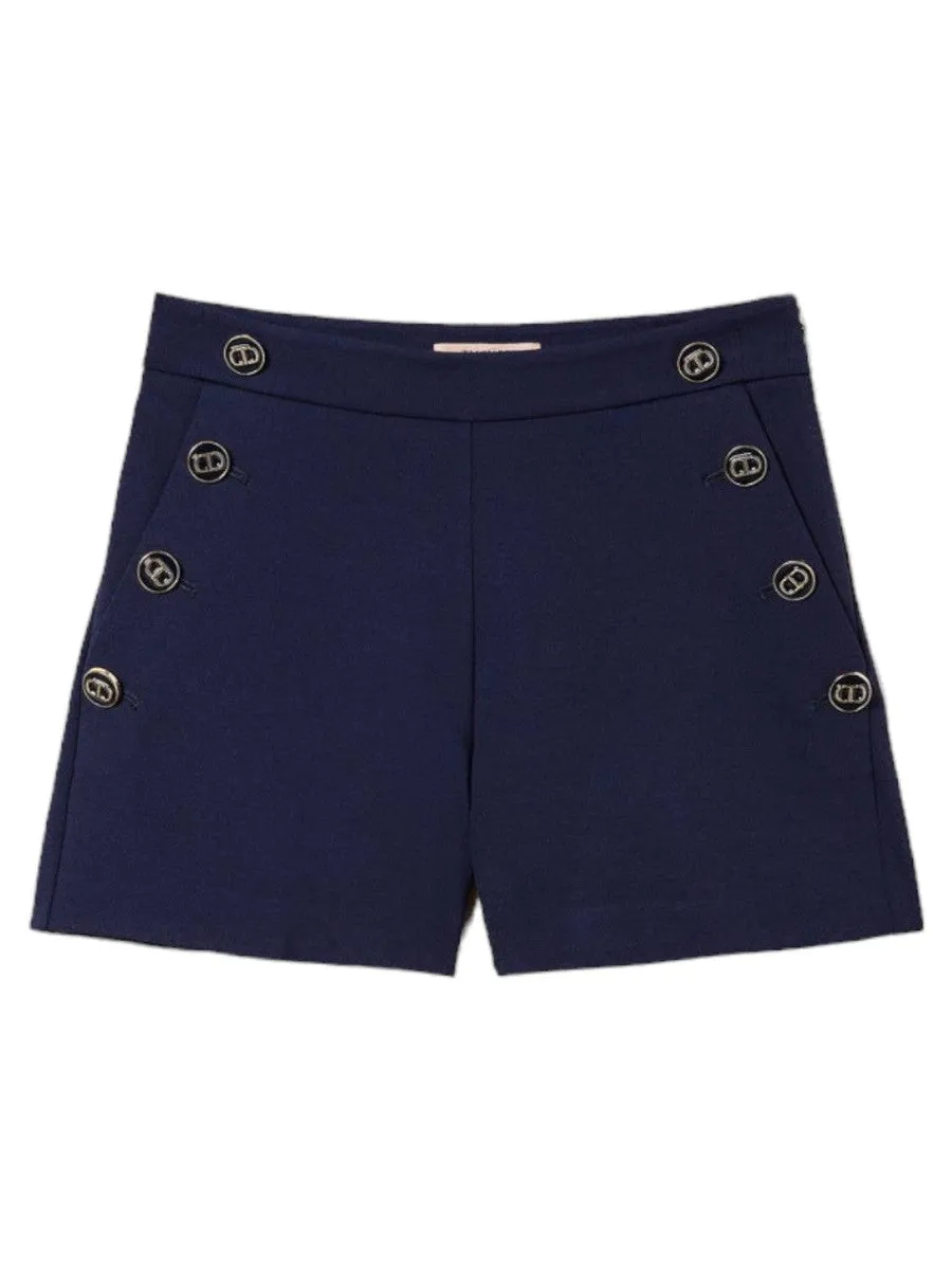 Shorts slim con bottoni Oval T