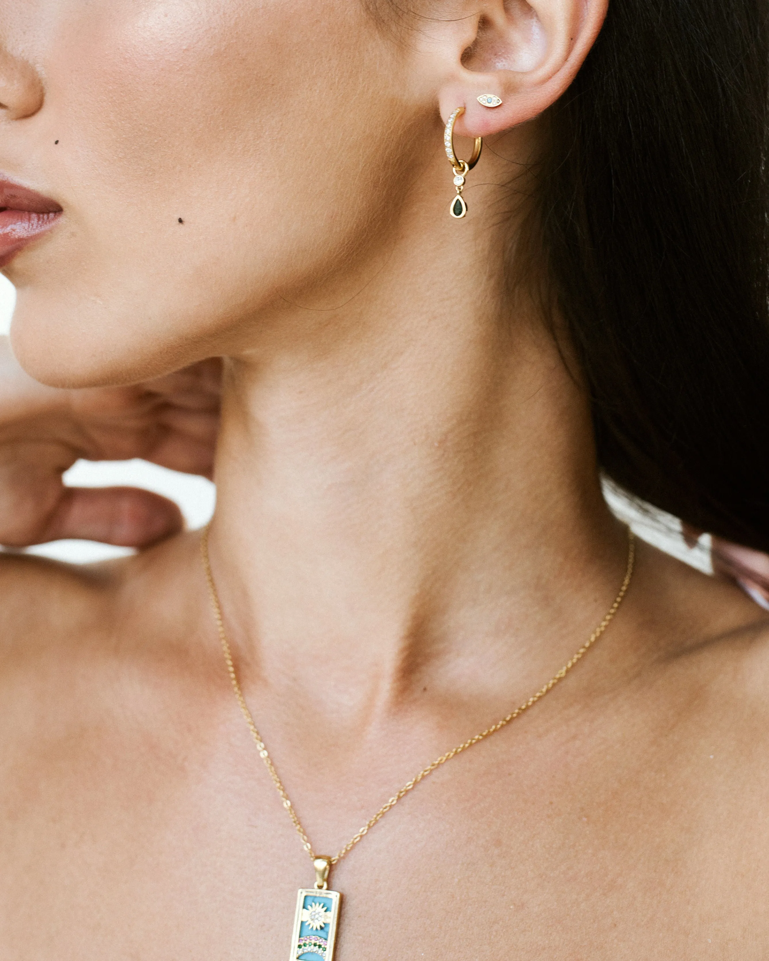 Single Green Teardrop Charm