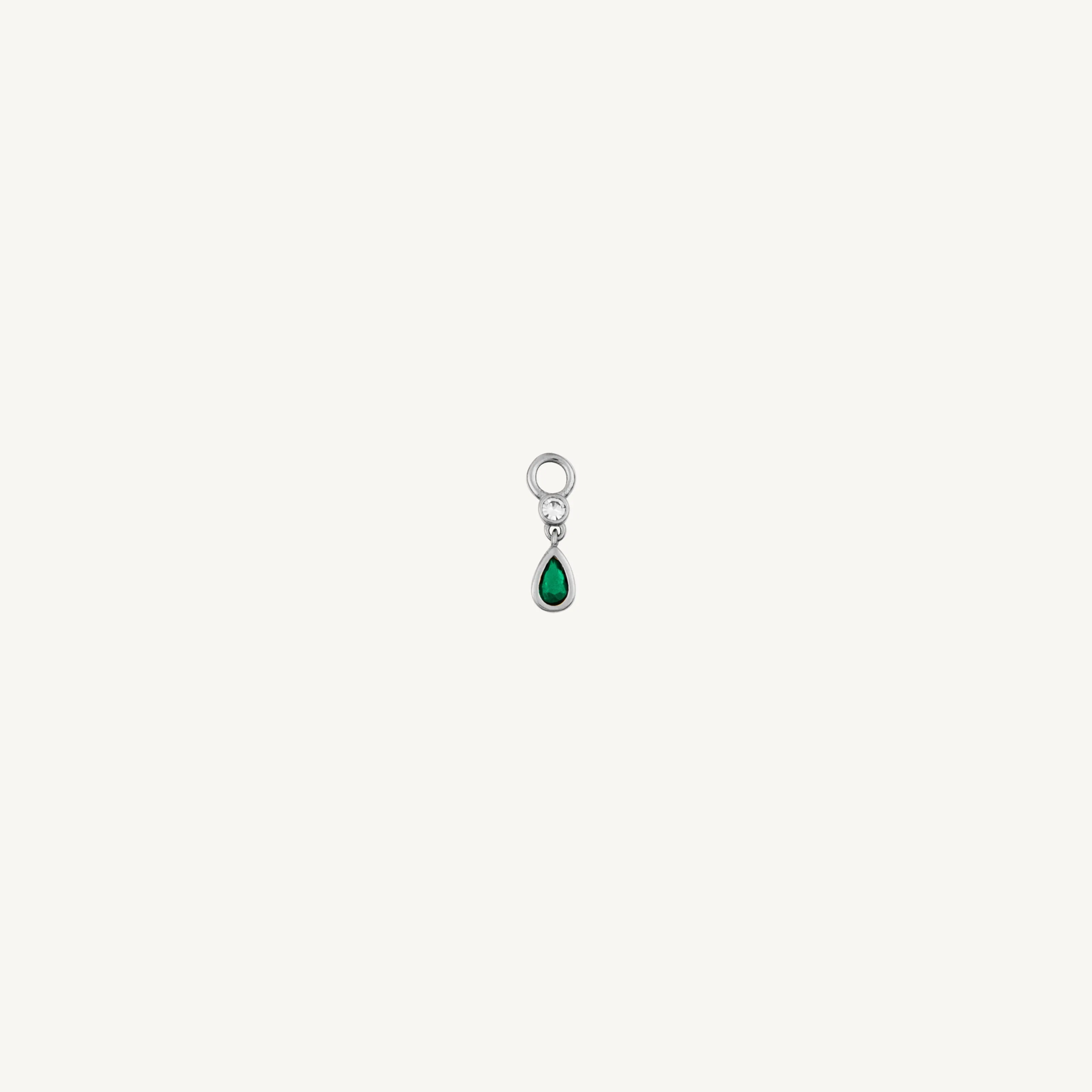 Single Green Teardrop Charm
