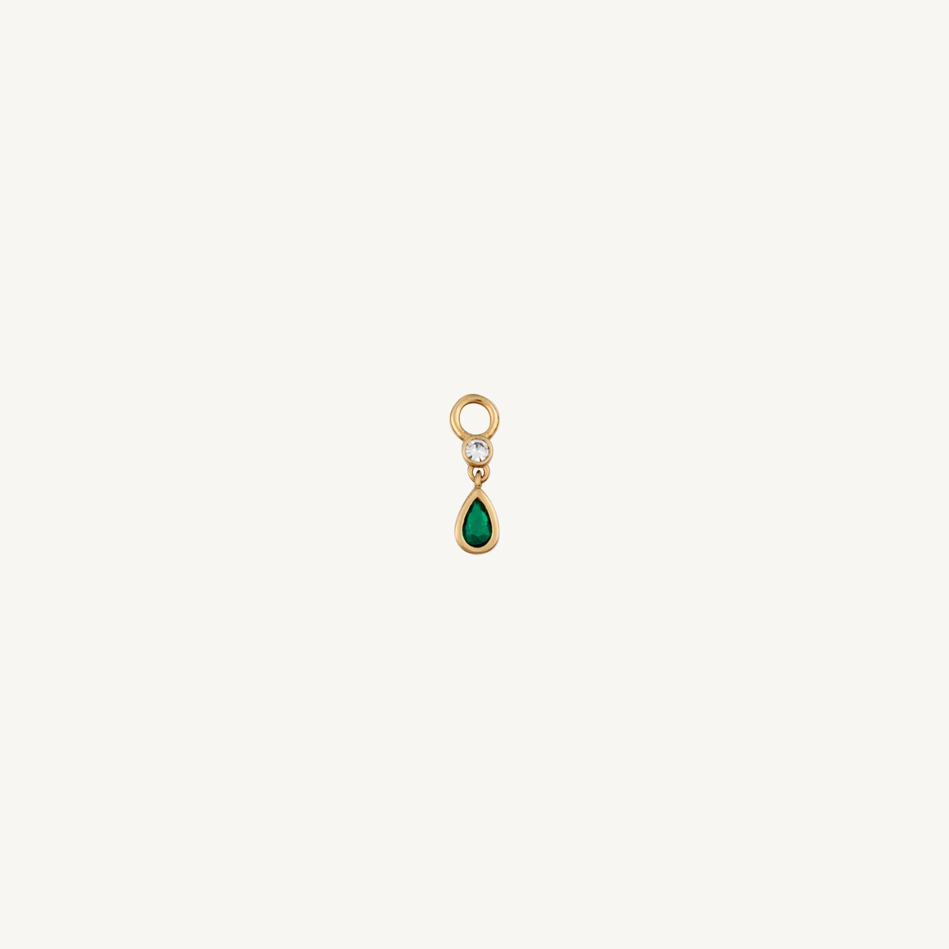 Single Green Teardrop Charm