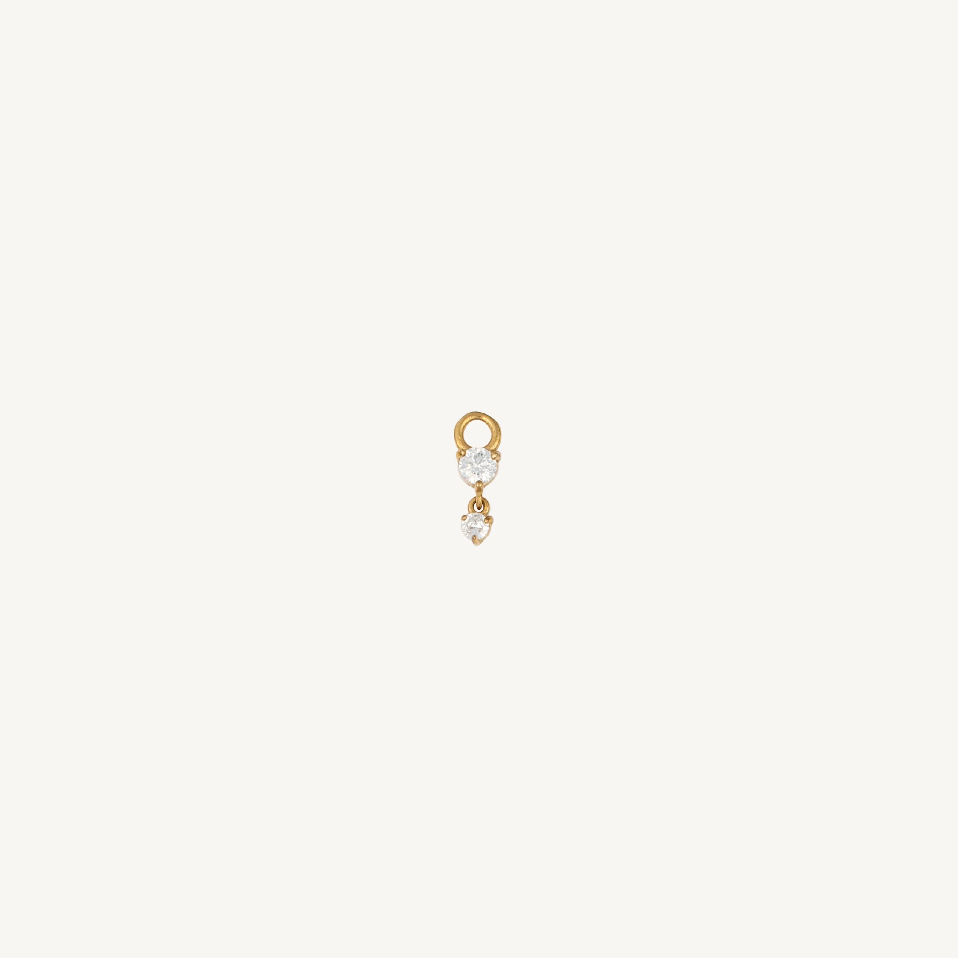 Single Round Gem and Dangle Charm