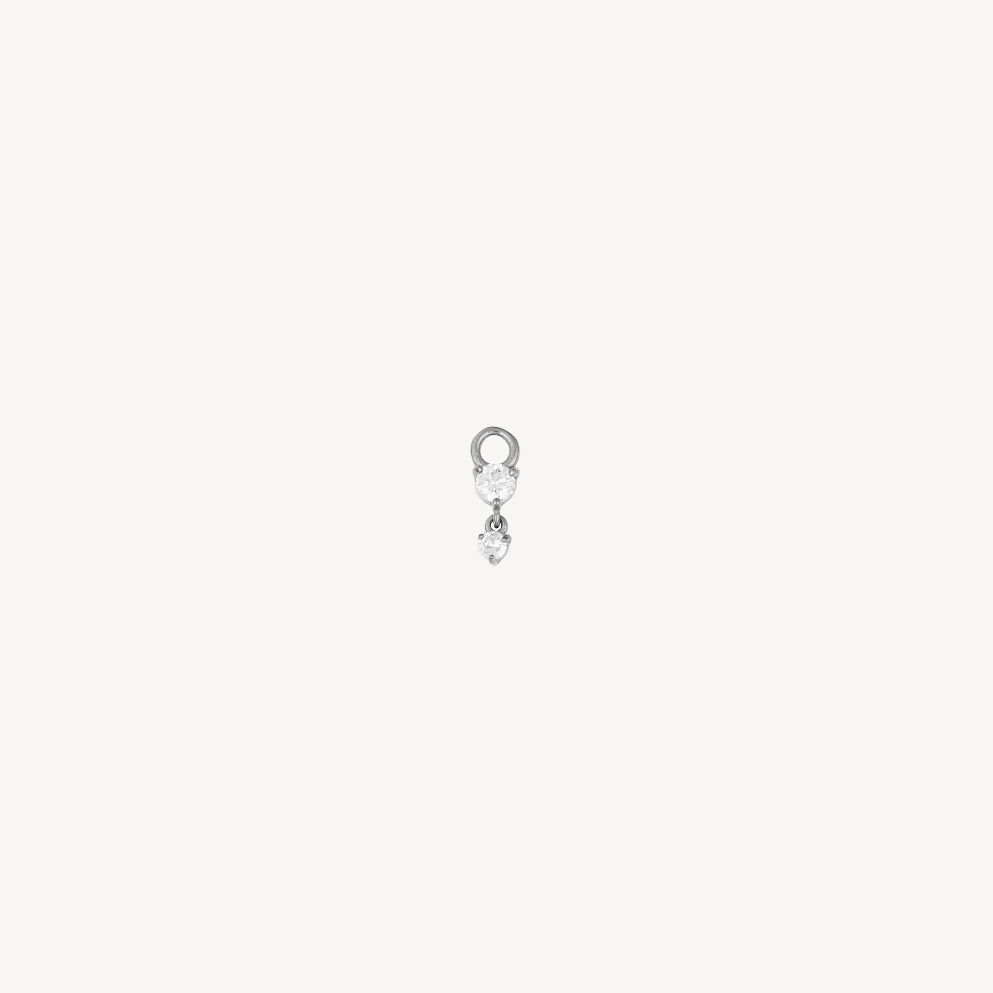 Single Round Gem and Dangle Charm