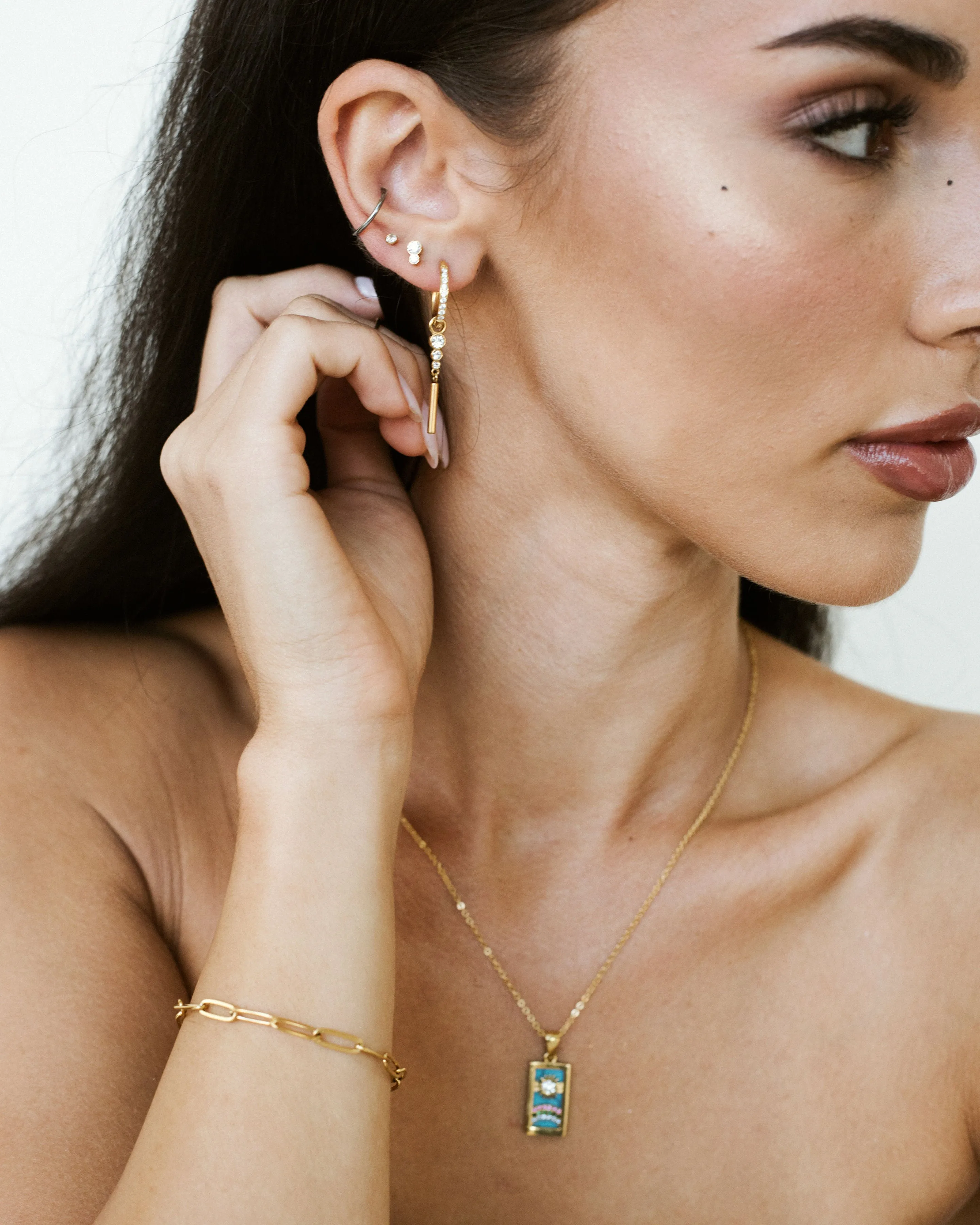 Single Triple Gem and Bar Charm