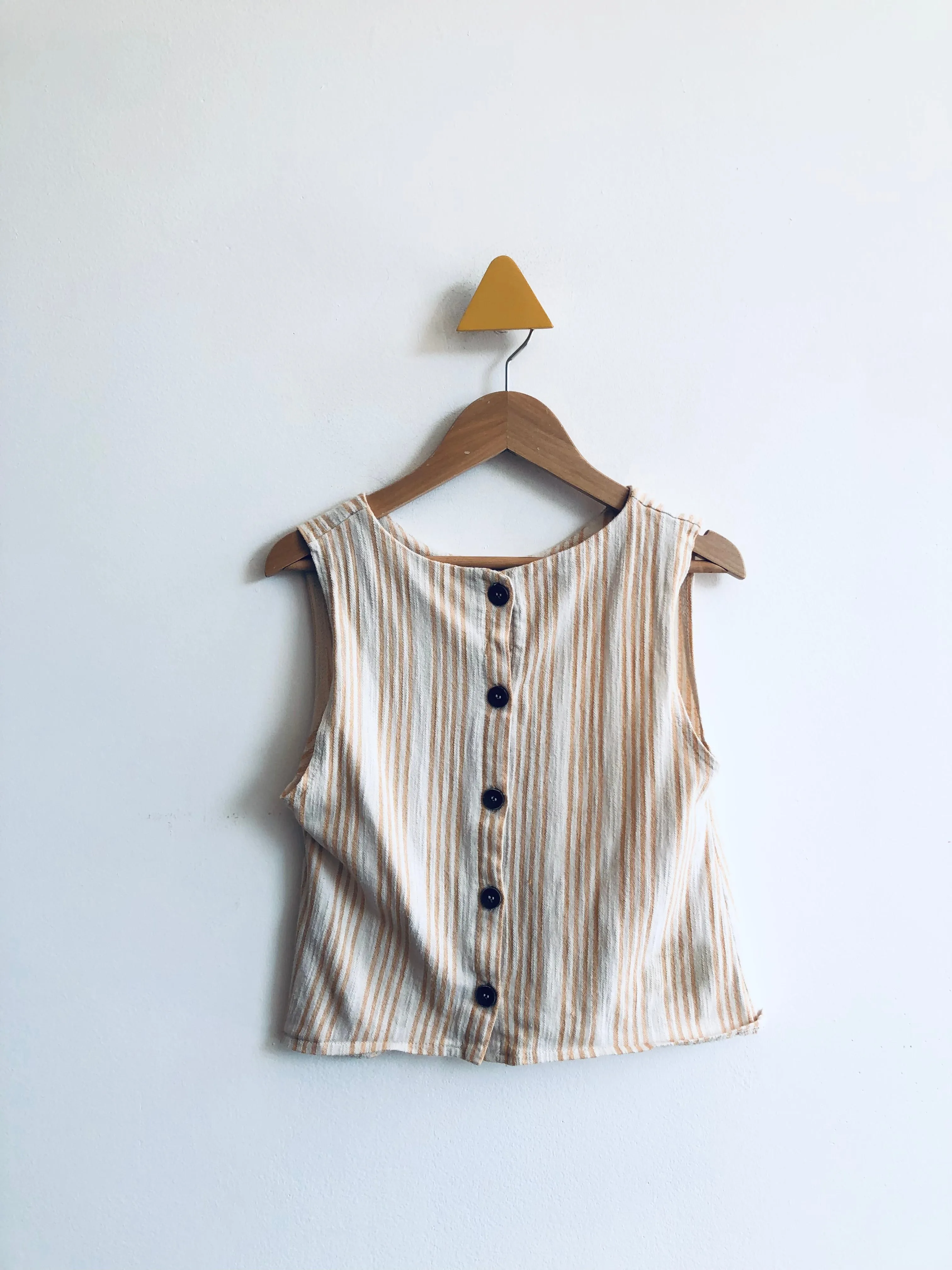 Striped Buttons on Back Top // 11-12Y