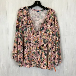 Top Long Sleeve By Old Navy In Floral Print, Size: 4x