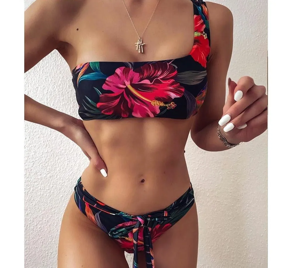 Zara Bandage Modest Bikini mit hoher Taille 