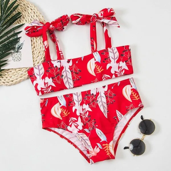 Zara Bandage Modest Bikini mit hoher Taille 