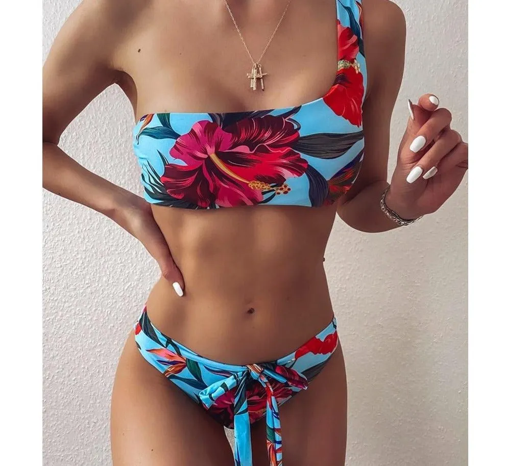 Zara Bandage Modest Bikini mit hoher Taille 