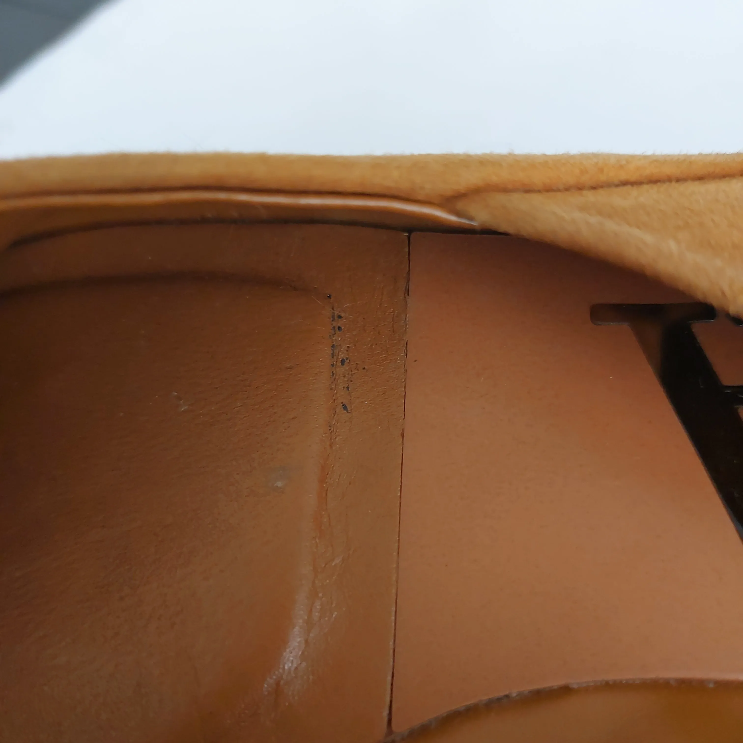 ZARA Camel Suede Pointed Sling-back Flats | Pre Loved |