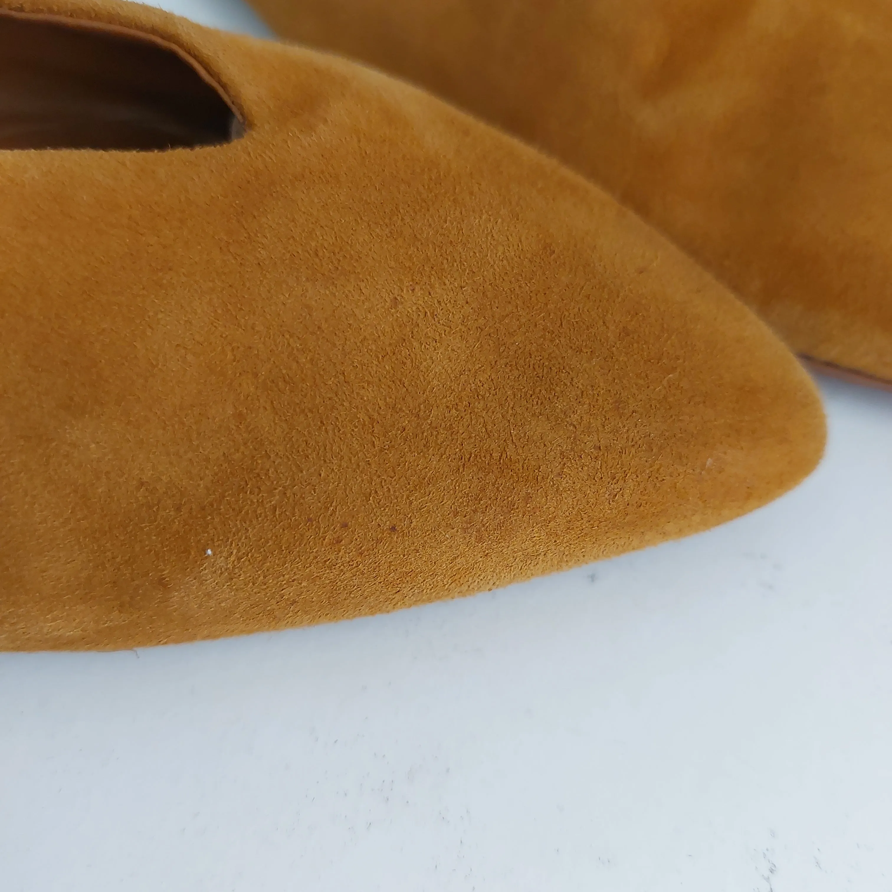 ZARA Camel Suede Pointed Sling-back Flats | Pre Loved |