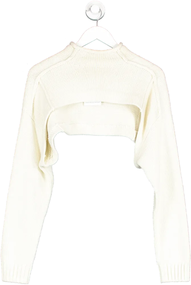 ZARA Cream Knitted High Neck Sleeves UK M