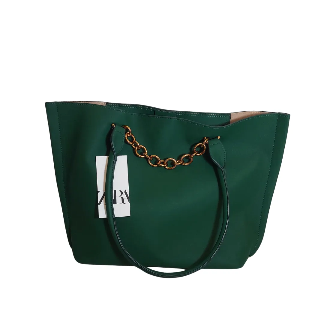 ZARA Emerald Green Gold Chain Shoulder Bag | Brand New |