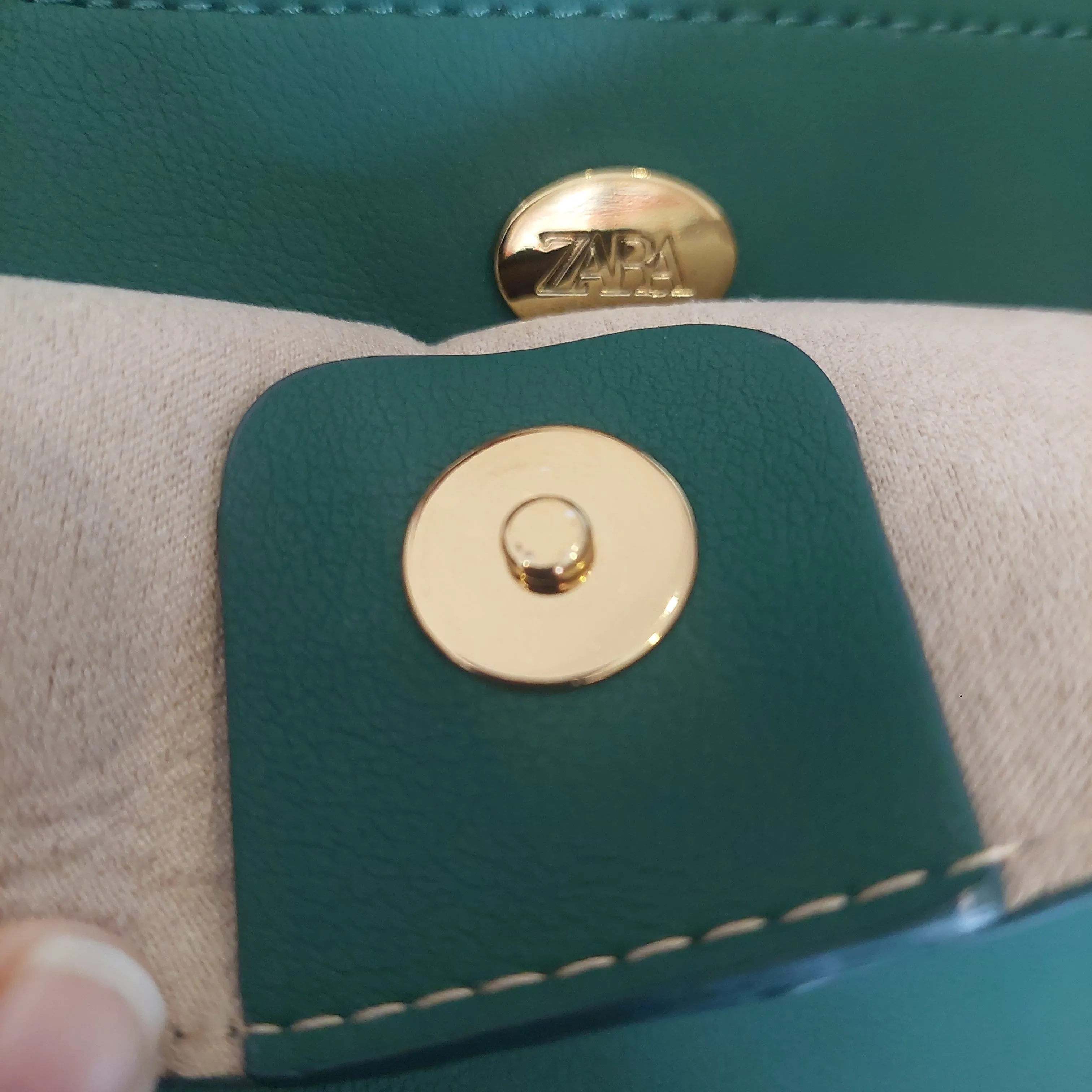 ZARA Emerald Green Gold Chain Shoulder Bag | Brand New |