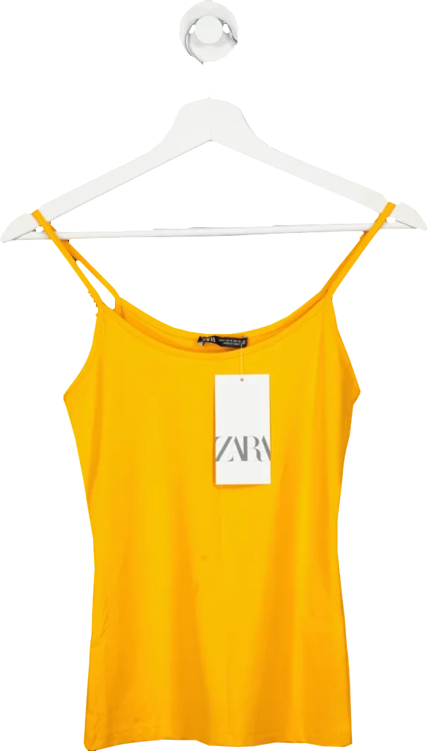 ZARA Orange Soft Touch Cami Top UK S