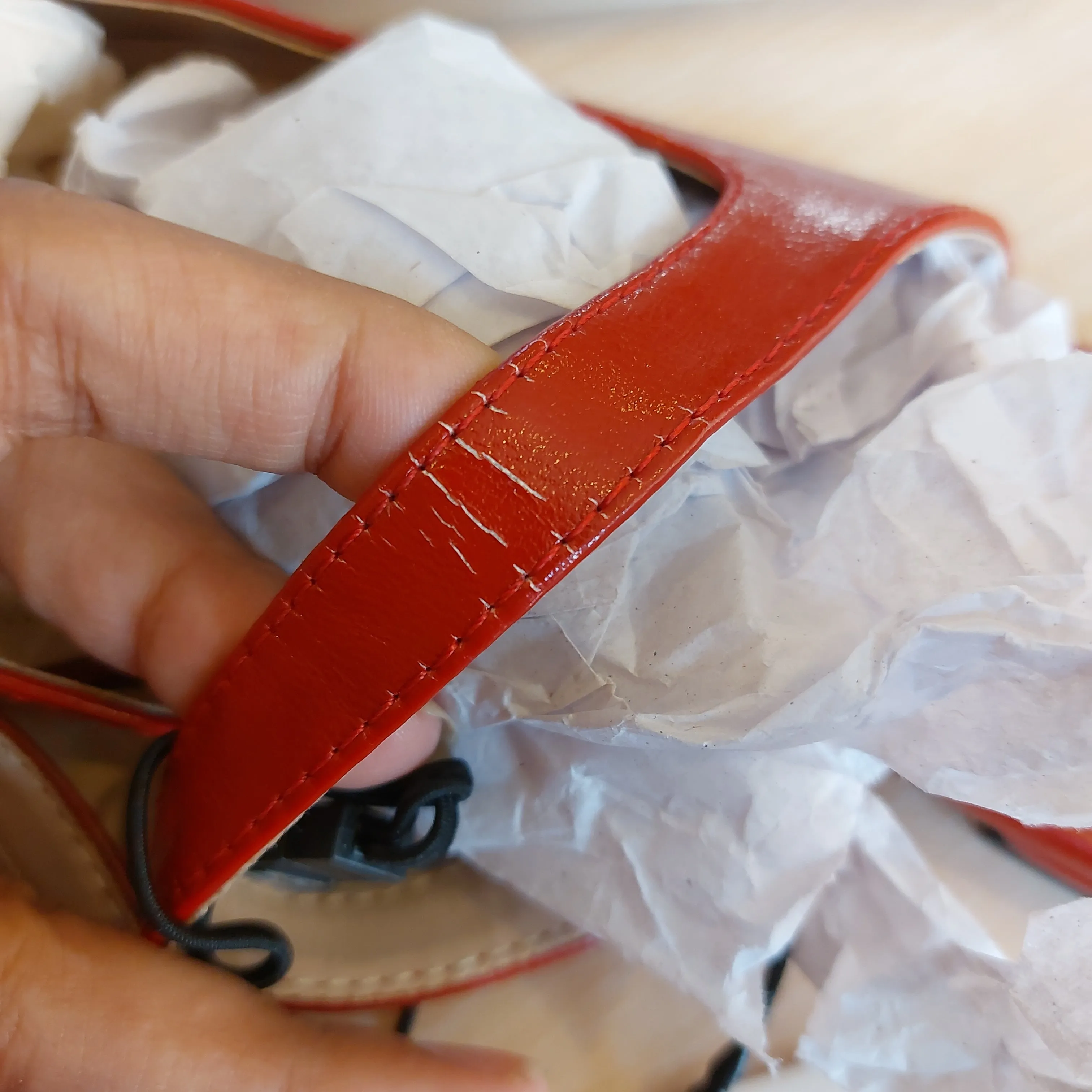 ZARA Red Pointed Leatherette Mary Jane Flats | Brand New |