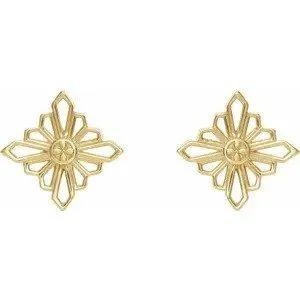 Zara Vintage-Inspired Geometric Earrings - 14k Fine